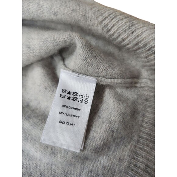 Nicole Miller Cashmere V-neck Sweater Women's Size XL Light Gray Soft Capsule - Picture 6 of 8